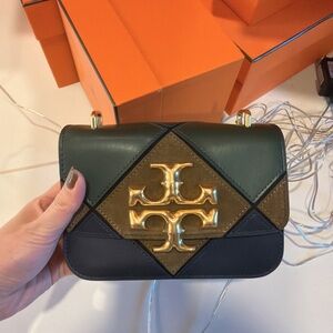 Tory Burch Green and Brown Crossbody Bag